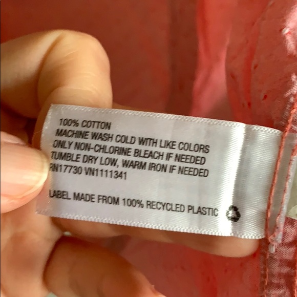 Light Red / Pink 100% Cotton Polka Dot Button Down - Picture 5 of 5